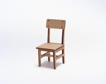 Dollhouse Miniature 1/12 Chair Kit Dollhouse Kit Chair DIY Miniature Decor Kit Roombox DIY Dollhouse Lover Mini Chair Tiny Chair