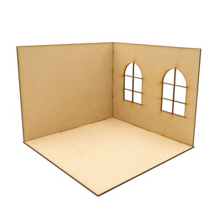 Dollhouse Miniature Roombox | Room Box | 1:12 Scale Miniature | Diorama | Roombox Kit | Dollhouose Kit | Corner Roombox Kit