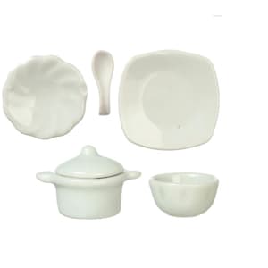Dollhouse Miniature Plates 1/12 Miniature Plates Mini Kitchenware Miniature Ceramic Dishes Dollhouse Kitchen Farmhouse 1:12 Scale Miniature