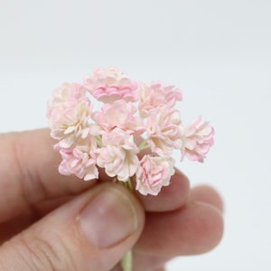 Dollhouse Miniature Flowers 10 pieces Blush Pink Mums Miniature Paper Flowers 1/12 Miniature Flowers 1:12 Dollhouse Miniature