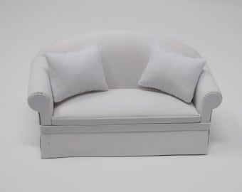 YIJU Miniature Three-People Sofa Leather Couch Furniture for 1//12 Dollhouse Decor