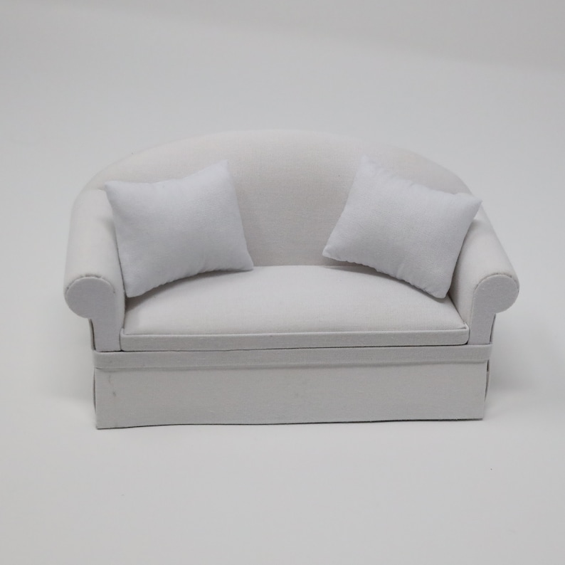 Dollhouse Miniature Couch Dollhouse Sofa White Couch 112 Etsy