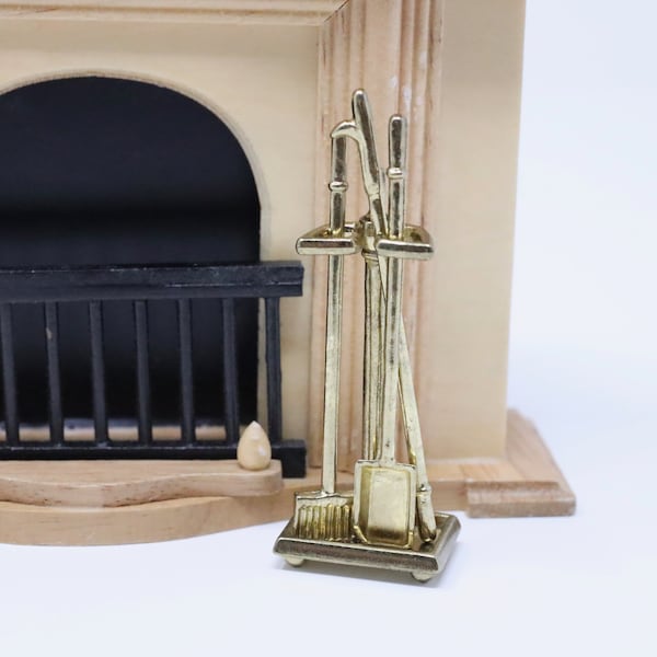 Dollhouse Miniature Fireplace Tools Miniature Fireplace Accessories Fireplace Set 1:12 Miniature Modern Dolls House 1/12 Scale Decor