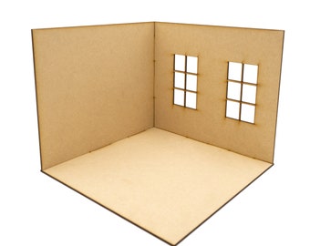 Dollhouse Miniature Roombox | Room Box | 1:12 Scale Miniature | Diorama | Roombox Kit | Dollhouose Kit | Corner Roombox Kit