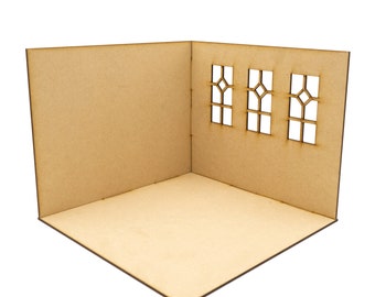 Dollhouse Miniature Roombox | Room Box | 1:12 Scale Miniature | Diorama | Roombox Kit | Dollhouose Kit | Corner Roombox Kit