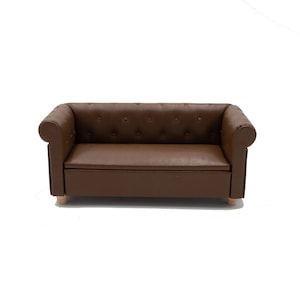 Dollhouse Miniature Couch Dollhouse Sofa Leather Couch Dollhouse Furniture Miniature Couch 1:12 Scale Furniture Modern Dollhouse Furniture