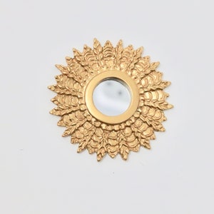 Dollhouse Miniature Sunburst Gold Mirror Miniature Wall Mirror Dollhouse Mirror 1:12 Scale Dollhouse Miniatures