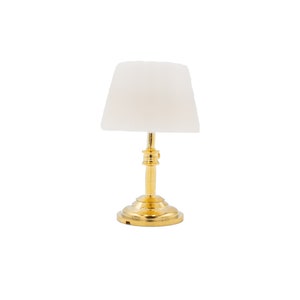 Miniature Dollhouse Gold Desk Lamp Dollhouse Light Dollhouse Lamp LED Light with on/off switch 1:12 scale dollhouse miniatures