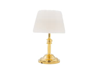 Miniature Dollhouse Gold Desk Lamp Dollhouse Light Dollhouse Lamp LED Light with on/off switch 1:12 scale dollhouse miniatures