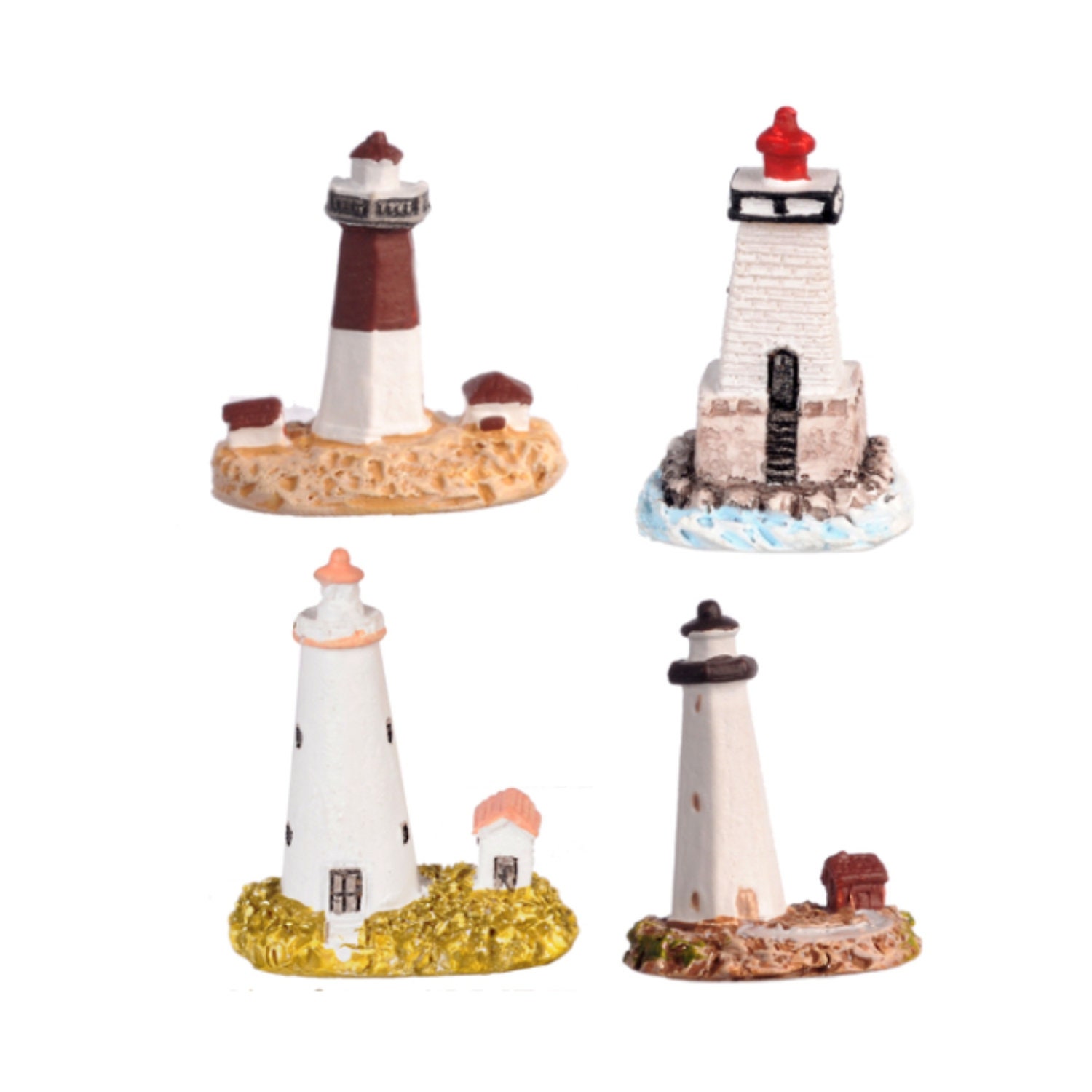  ADOCARN Mini Fishing Rod Light House Decorations for