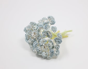 Dollhouse Miniature Flowers 10 pieces Light Blue Mums Miniature Paper Flowers 1/12 Miniature Flowers 1:12 Dollhouse Miniature