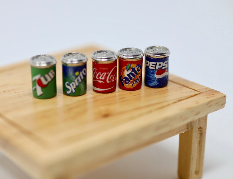 Dollhouse Miniature Soda Cans Mini Soda Pop Dollhouse Cans Etsy