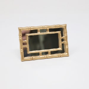 Dollhouse Miniature Bamboo Gold Mirror Miniature Wall Mirror Dollhouse Mirror 1:12 Scale Dollhouse Miniatures
