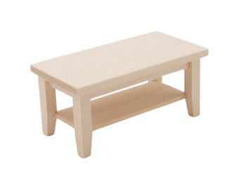 Dollhouse Miniature Unfinished Coffee Table Miniature Table Dollhouse Coffee Table Mini Furniture Dollhouse  1:12 Scale Furniture Mini Decor