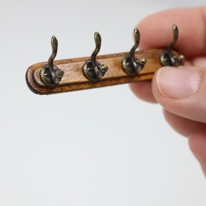 Dollhouse Miniature Wall Hooks Miniature Coat Rack Board 1:12 Miniature Modern Dolls House Farmhouse 1/12 Scale Decor