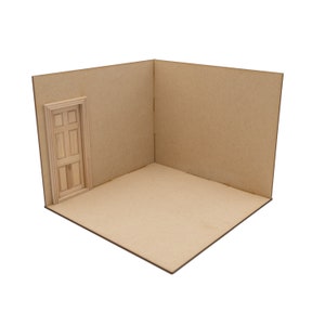 Dollhouse Miniature Roombox | Room Box | 1:12 Scale Miniature | Diorama | Roombox Kit | Dollhouose Kit | Corner Roombox Kit