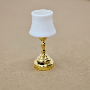 Miniature Dollhouse Gold Desk Lamp Dollhouse Light Dollhouse Lamp LED Light with on/off switch 1:12 scale dollhouse miniatures