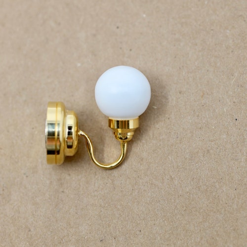 Miniature Dollhouse Gold Wall Sconce Light Dollhouse Globe Etsy