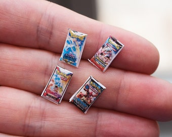 Dollhouse Miniature Pokémon Cards Set of 4 Miniature Toy