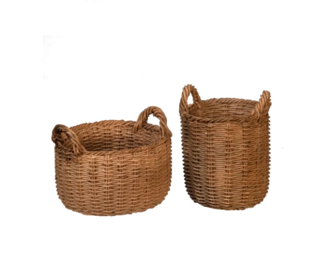 Dollhouse Miniature Basket Miniature Wicker Basket Tiny Basket