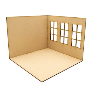 Dollhouse Miniature Roombox | Room Box | 1:12 Scale Miniature | Diorama | Roombox Kit | Dollhouose Kit | Corner Roombox Kit
