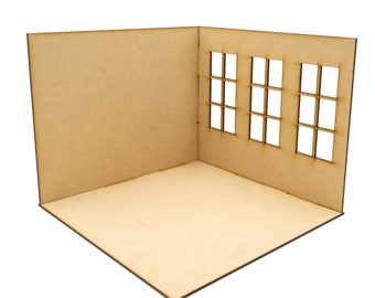 Dollhouse Miniature Roombox | Room Box | 1:12 Scale Miniature | Diorama | Roombox Kit | Dollhouose Kit | Corner Roombox Kit