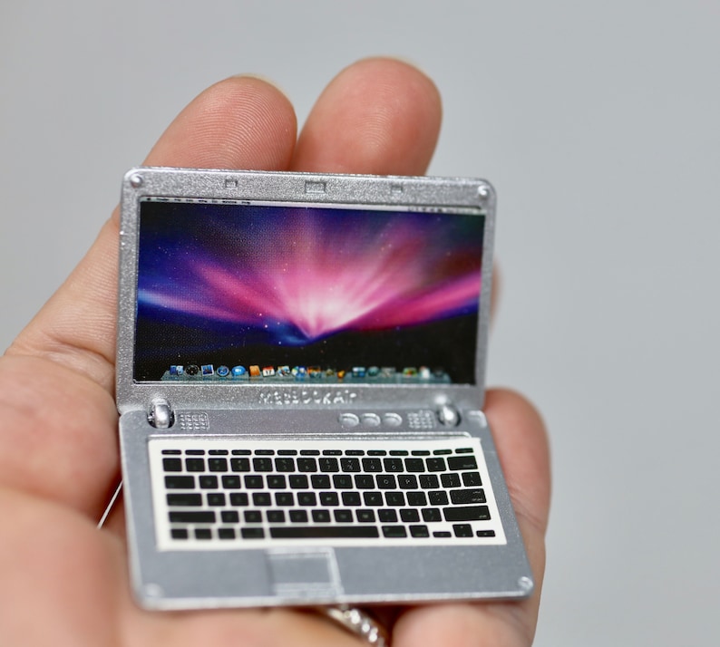 Dollhouse Miniature Laptop Dollhouse Computer Laptop 112 Etsy