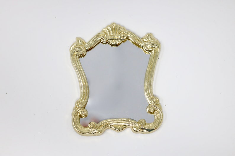 Dollhouse Miniature Flourish Gold Mirror Miniature Wall Mirror Dollhouse Mirror Victorian Mirror 1:12 Scale Dollhouse Miniatures image 1