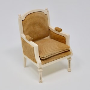 Dollhouse Miniature Chair Shabby Chic Chair Dollhouse Vintage Chair 1:12 Scale Furniture