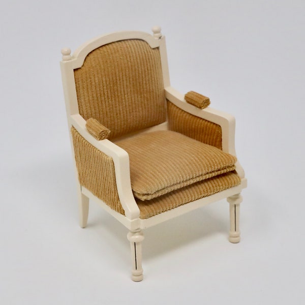 Dollhouse Miniature Chair Shabby Chic Chair Dollhouse Vintage Chair 1:12 Scale Furniture