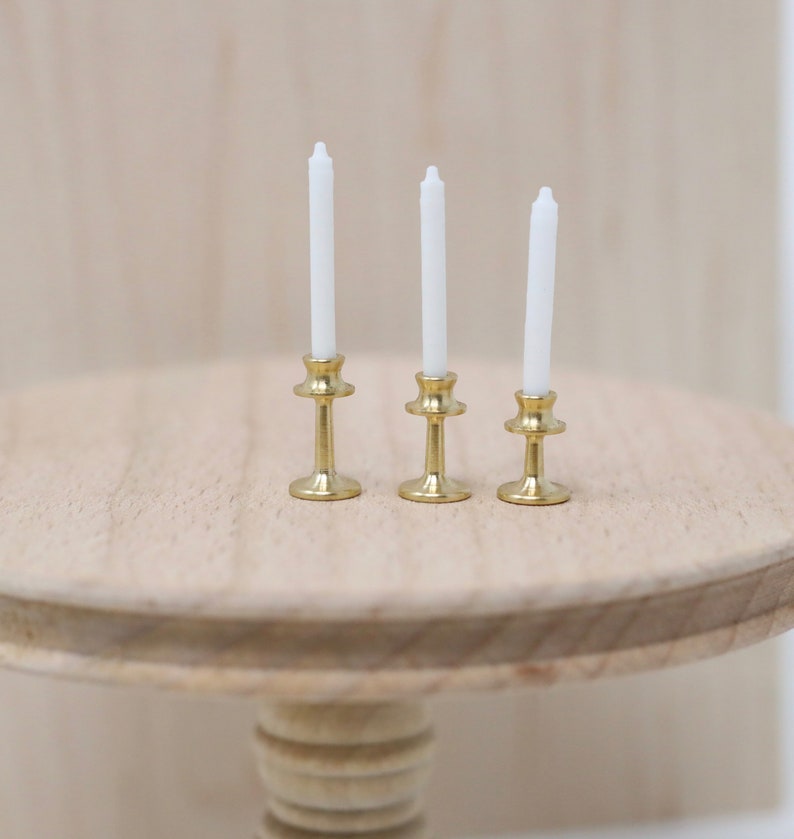 Dollhouse Miniature Candlesticks Miniature Candles Dollhouse Etsy