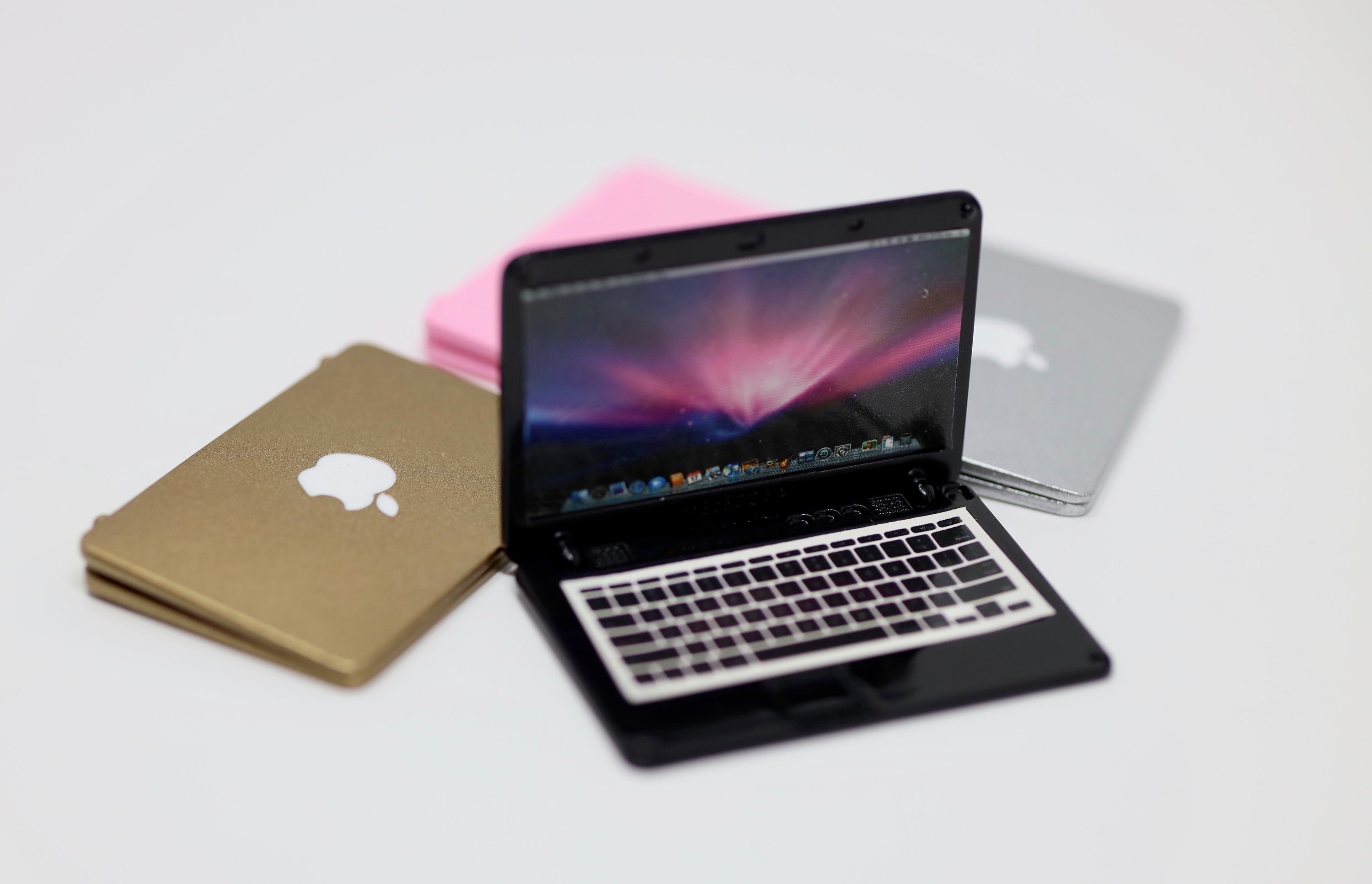 Dollhouse Miniature Laptop Dollhouse Computer Black 1:12 Scale | Etsy