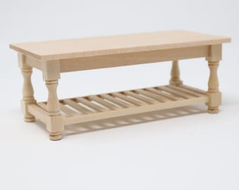Dollhouse Miniature Unfinished Kitchen Table Kitchen Island Prep Table 1:12 Scale Furniture