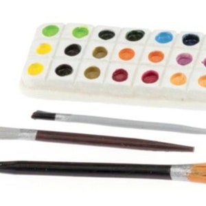 Dollhouse Miniature Art Set Miniature Paint Set Dollhouse Artist Miniature Paints 1:12 Scale Miniature