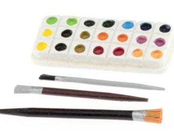 Dollhouse Miniature Art Set Miniature Paint Set Dollhouse Artist Miniature Paints 1:12 Scale Miniature
