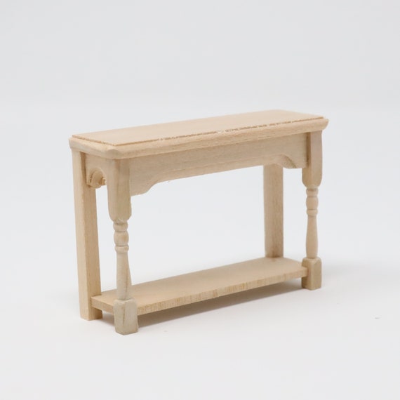 Dollhouse Miniature Unfinished Sofa, Unfinished Small Side Table