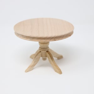 Dollhouse Miniature Unfinished Dining Table Dollhouse Kitchen Table Dollhouse Dinner Table Dollhouse Round Table 1:12 Scale Furniture