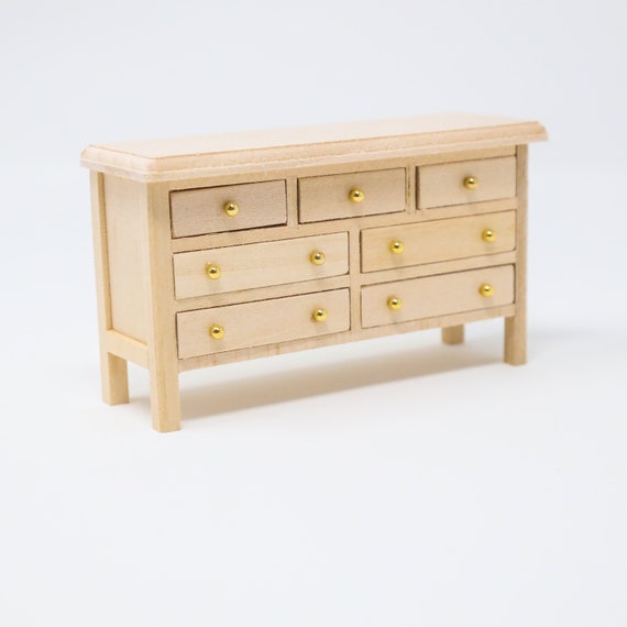 Dollhouse Miniature Unfinished Dresser With Drawers Miniature Table Dollhouse Furniture Dollhouse Bedroom 1 12 Scale Furniture Etsy Canada