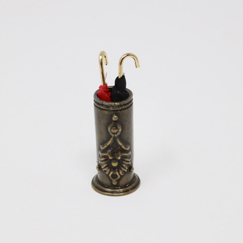 Dollhouse Miniature Umbrella Stand Umbrella Holder Cane Holder Miniature Umbrella 1:12 Scale Miniature image 1