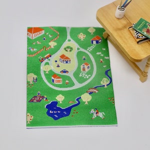 Dollhouse Miniature Rug Children's Rug Playroom Rug Race Track Rug Dollhouse Play Mat 1:12 Scale