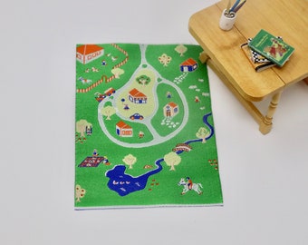 Dollhouse Miniature Rug Children's Rug Playroom Rug Race Track Rug Dollhouse Play Mat 1:12 Scale