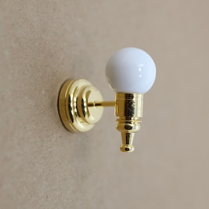 Miniature Dollhouse Gold Wall Sconce Light Dollhouse Globe Light Dollhouse Lamp LED Light with on/off switch 1:12 scale dollhouse miniatures