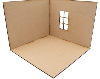 Dollhouse Miniature Roombox | Room Box | 1:12 Scale Miniature | Diorama | Roombox Kit | Dollhouose Kit | Corner Roombox Kit