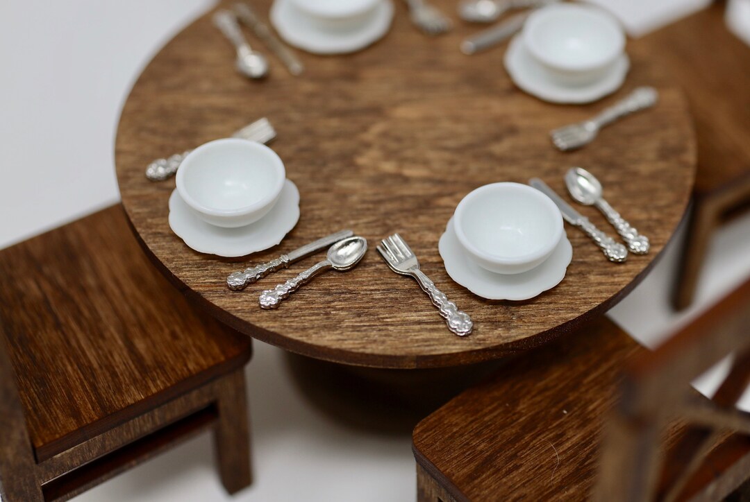 Dollhouse Miniature Silverware Set Miniature Knife Fork Spoon Miniature