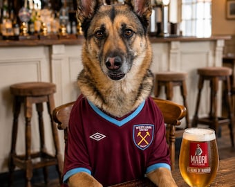 personalised pet portrait - pub and football