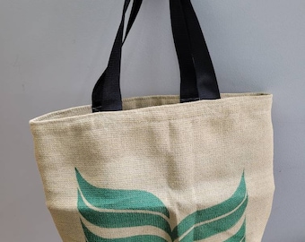 Upcycled coffee sack tote shoulder bag ~ recycled Brazil jute hessian sack ~ strong market tote ~ coffee drinkers gift ~ industrial style