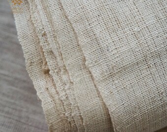 Cotton Fabric by Yard, Organic Cotton Fabric 17"-19" width, Thai Fabric, Unique process, No dye, No bleach, Handwoven Textile