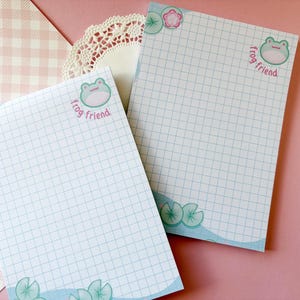 Cute Frog Water Lily Notebook DIN A6 | Journaling & To-Do List | Kawaii Notes