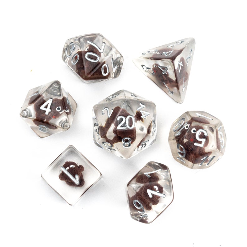 Cute Brown Dog Dnd Dice Set for Dungeons and Dragons D20 Etsy