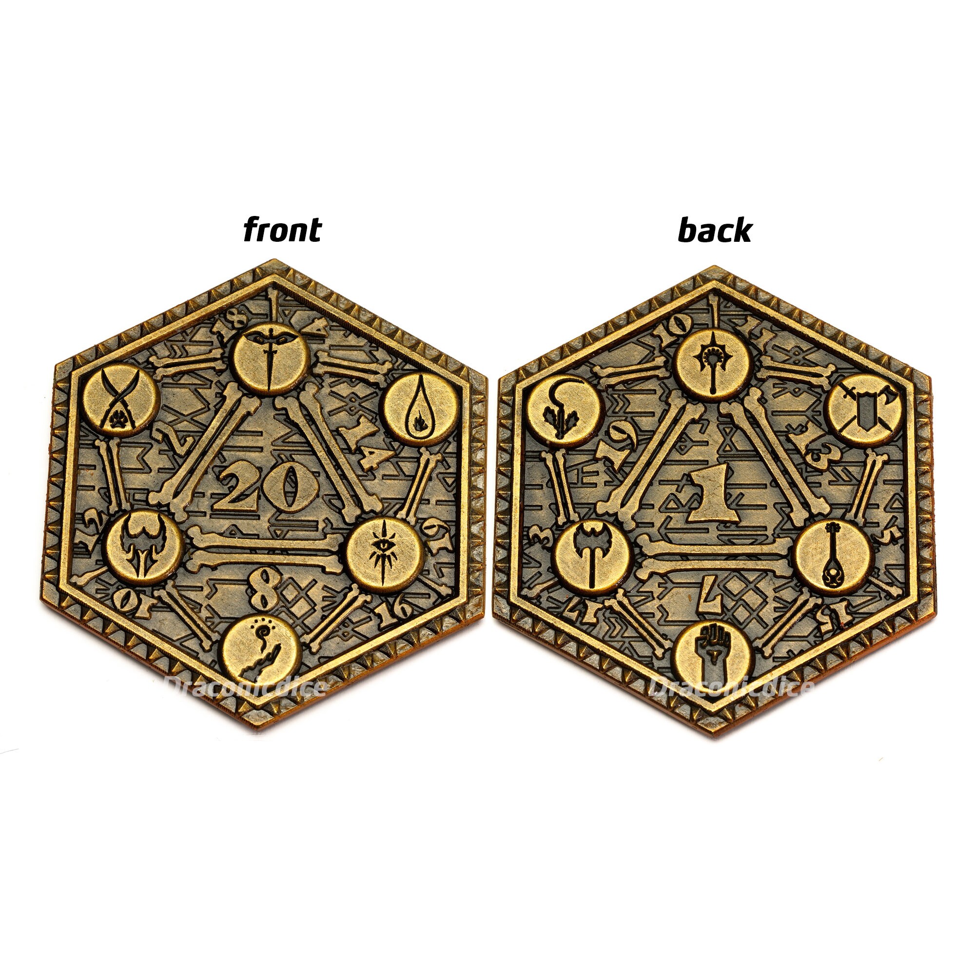 Golden D2 Dnd Classes Coin TTRPG Coin for Dungeons & Dragons Etsy UK